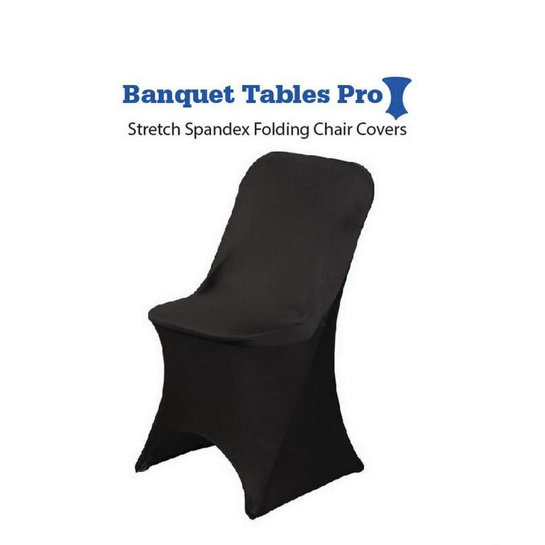 50 Pack Black Spandex Folding Chair Covers for Parties, Weddings by Banquet  Tables Pro