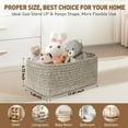 thumbnail image 2 of 3 Pack of Rope storage Basket Bins,12"x8"x5" Woven Basket for Organizing Shelves Rectangle Decorative Baskets For storage Clothes Toys Books Towels Square Wicker Nursery basket organizer 3 pack, 2 of 7