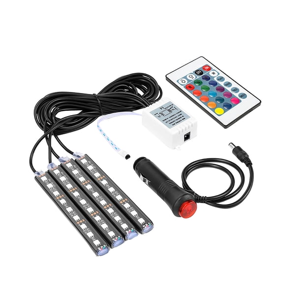 Led Tiras de Luz, Coche Pie Sola Decoración Interior Led Luz de Control Remoto Colorido 5050Smd 12V con Control Remoto de 20 Llaves, Coche de Control Remoto para Barco de Camión Suv