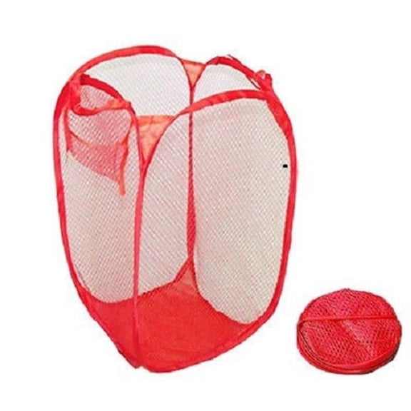 Pop Up Mesh Laundry Basket, Foldable Clothes Hamper Bag with Handles, Collapsible Laundry Storage Bin for Home, Travel, Toy Organizer
