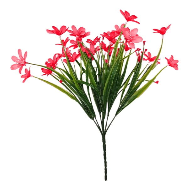 Manojos de flores artificiales para exterior ZJT250132652 | 10 manojos de arbustos verdes de orquídeas de seda artificial de 35 cm | Decoración duradera y resistente a la decoloración para porc