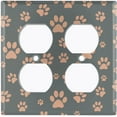 thumbnail image 3 of Metal Light Switch Plate Cover Puppy Dog Paw Prints Green Brown DOG033, 3 of 13