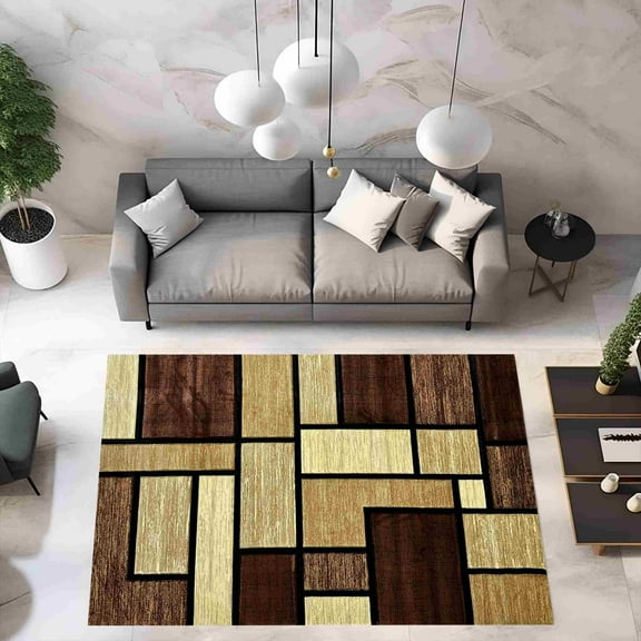 Planet Rugs Plush 3D Rug 5x8 5x7 Chocolate