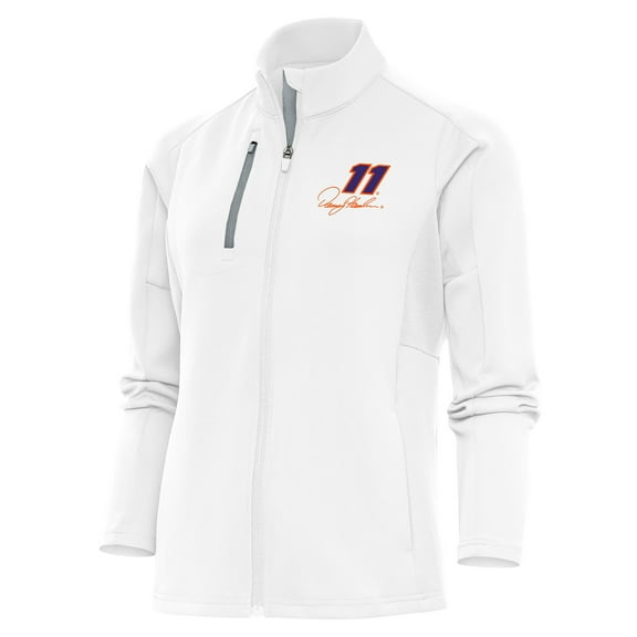 Women's Antigua  White Denny Hamlin Generation Full-Zip Jacket