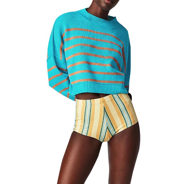 Top de Manga Larga Gibobby Temperamento Suelto con cuello redondo Aqua S