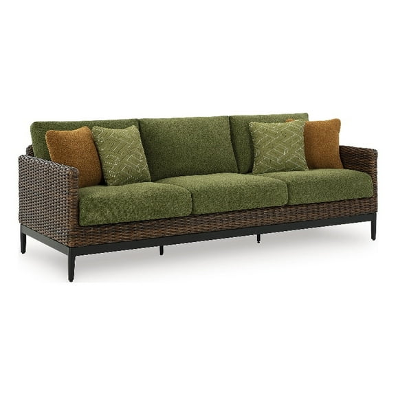 Signature Design by Ashley Furniture Horizon Hall Brown & Green Outdoor Sofa