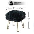 thumbnail image 4 of Home Soft Things Fox Faux Fur Pouf Stool Ottoman - Pirate Black - 17x17x17", 4 of 11