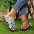 thumbnail image 7 of Htigea Summer Flat Sandals for Women Non Slip Open Toe Walking Shoes Casual Comfy Everyday Work Sandal Light Blue,7, 7 of 7