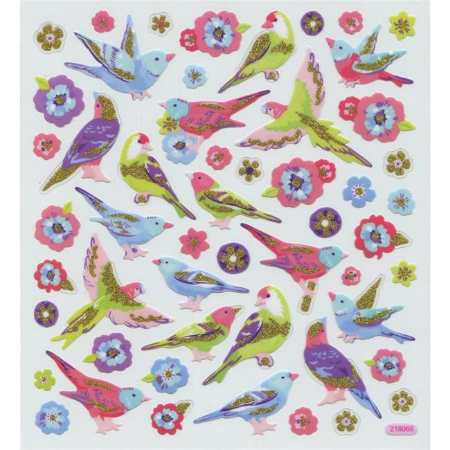 Multicolored StickersBirds & Flowers