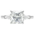 thumbnail image 1 of 3.5 ct Asscher Cut Real Genuine Natural Diamond SI1-SI2 J-K 18K White Gold Three-Stone Promise Wedding Statement Engagement Designer Ring size 8.5, 1 of 7