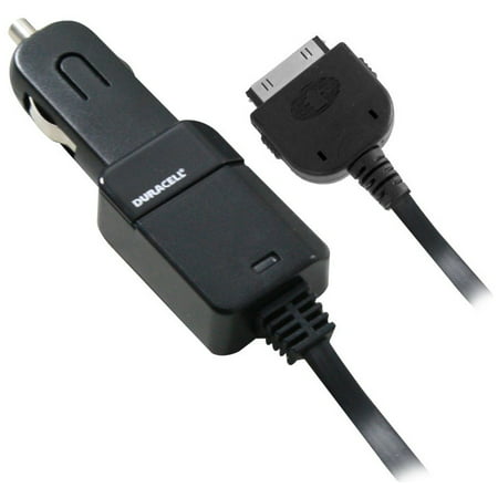 Duracell PRO150 Car Charger with 30-Pin Connector and 6 Feet Tangle Free Cord for iPod, iPhone, iPad