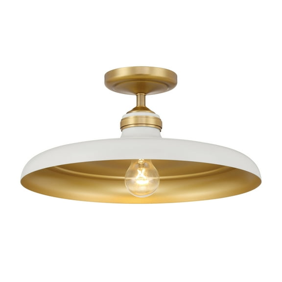 Minka Lavery 3936 Crowne 16" Wide Semi-Flush Ceiling Fixture - Off White Cream / Legacy