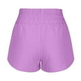 thumbnail image 6 of Bloomae Women's Quick-Dry Running Shorts Elastic High Waisted Workout Active Shorts Side Slit Bottoms Sport Athletic Shorts Purple S, 6 of 8
