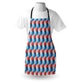 thumbnail image 3 of Fractal Apron Mosaic Style Hexagonal Mirroring Geometrical Shape Creative Trippy Pattern Design, Unisex Kitchen Bib Apron with Adjustable Neck for Cooking Baking Gardening, Blue Red, by Ambesonne, 3 of 3