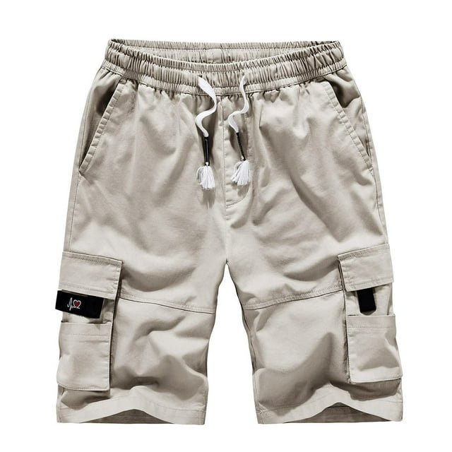 zanvin Men's Shorts Plus Size Cargo Shorts Multi-Pockets Relaxed Summer Beach Shorts Pants White