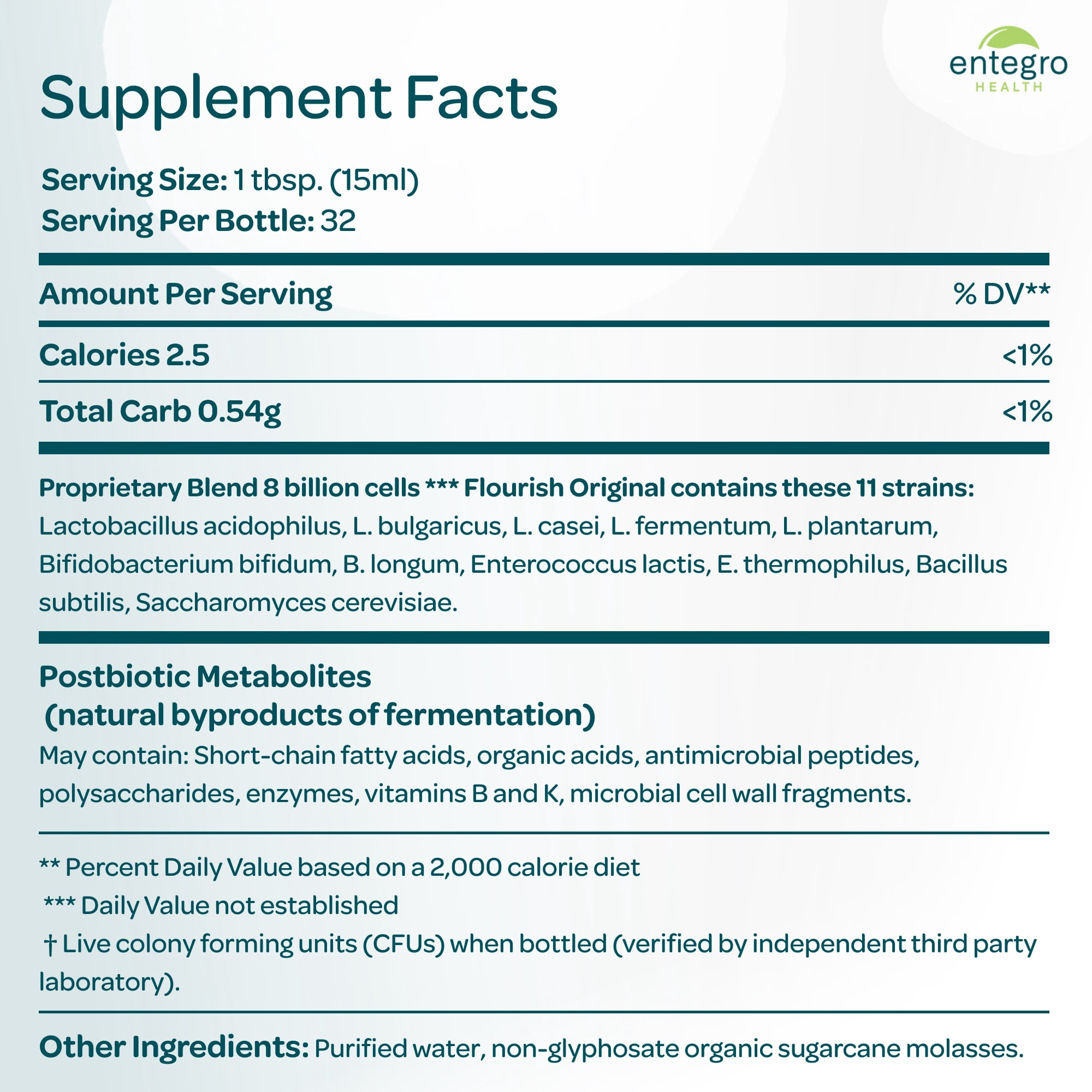 Entegro Health Flourish To-Go Liquid Probiotic & Postbiotic Supplement, Travel Bundle (4 x 100 ml Bottles)