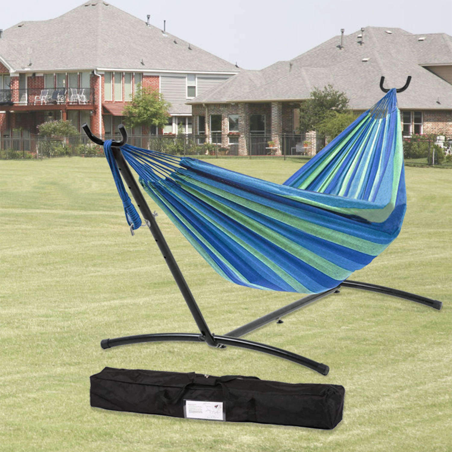Only Choice Double Hammock with Stand, Outdoor Hammock with Powder
