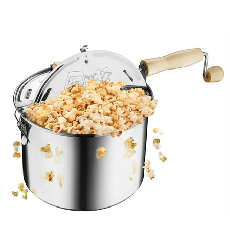 Great Northern Popcorn Original Stove Top 6 1/2 Quart Popcorn Popper, Stainless