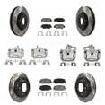 thumbnail image 1 of Transit Auto Front Rear Disc Brake Coated Caliper Drilled Slotted Rotors and Ceramic Pads Kit (10Pc) for Car 2014 Kia Forte SX with Sedan Without 15" Factory Wheels KCD-100355C, 1 of 2