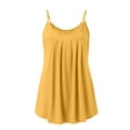 thumbnail image 5 of Yubnlvae Gold Women Pleated Top Shirt Spaghetti Strap Camisole Fit Casual Sleeveless Summer Tank Tops Fashion Shirt, L, 5 of 6