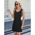 thumbnail image 4 of IWEMEK Mini Dresses for Women Black Sleeveless Tank Dress Ribbed Straight Beach Sundress Size S, 4 of 7