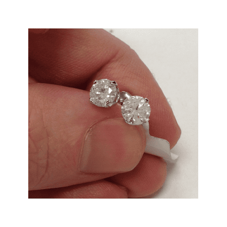 1 1 4 Ct Diamond Studs Womens Solitaire Earrings 14k White Gold