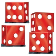 Beistle Casino Dice Stand Up Decoration - 3.25' - Red - Pack of 3