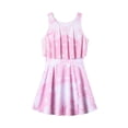 thumbnail image 5 of Toddler Girl Swimsuit Tankini Wide Straps Crew Neck Multi Color Print Sleeveless And Swim Skirt Bikini Beach Baby Girl Bathing Suit Pink 9 Years-10 Years, 5 of 6