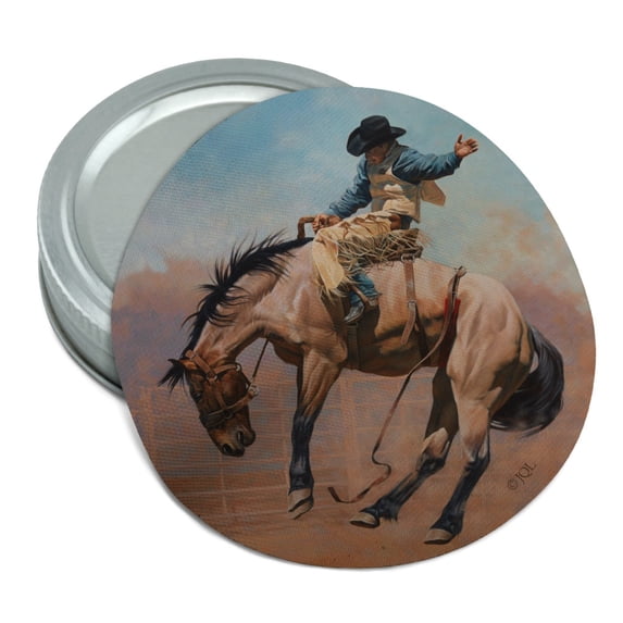 Saddle Bronc Horse Cowboy Riding Rodeo Event Round Rubber Non-Slip Jar Gripper Lid Opener