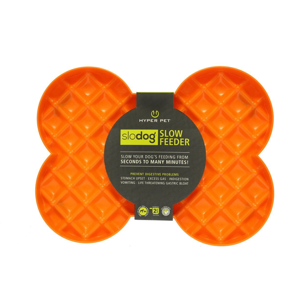 Hyper Pet Slow Feeder Dog Feeding Bowl, Orange