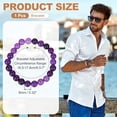 thumbnail image 2 of Tiger Eye Obsidian Bracelet 8mm Handmade Crystal Anxiety Prayer Beaded Bracelet for Women and Men, 6.5-7 Inch, Purple, 2 of 6