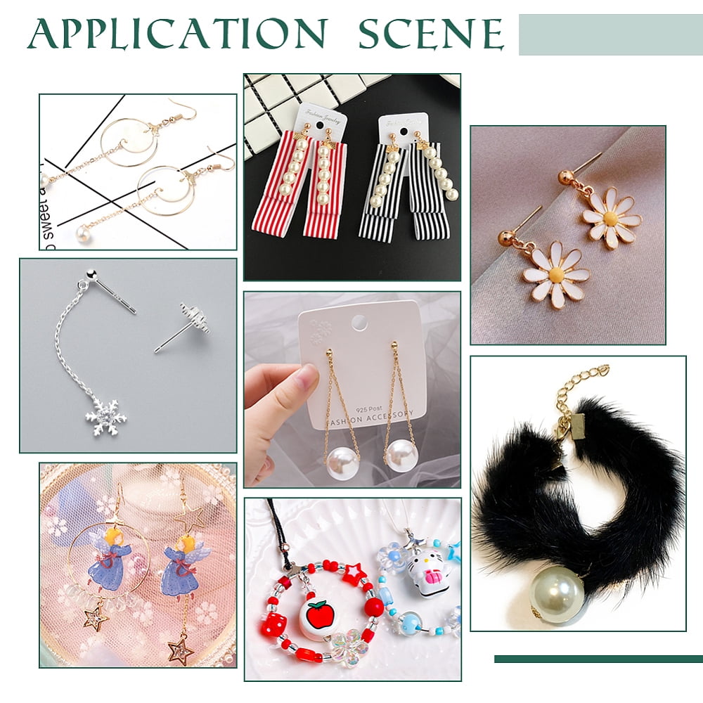 DIY Earring Making with Metal Earring Hook Lobster Claw Clasp Jump Ring Bead Cap Ribbon End Cord End Head Pin and Findings Mixed Color 21.8x11x3cm DIY