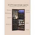 thumbnail image 3 of SONGMICS 6 LEDs Mirror Jewelry Cabinet 47.2-Inch Tall Lockable Wall/Door Mounted Jewelry Armoire Makeup Perfume Holder Organizer with Mirror Makeup Perfume 2 Drawers Dark Brown, 3 of 8