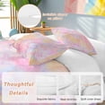 thumbnail image 2 of 3 Piece Rainbow Color Duvet Cover Set Twin Size, Microfiber Comforter/Quilt Cover with Corner Ties and 2 Pillowcases, Fantasy Colorful Ombre Swirl All Season Soft Bedding with Zipper Closure, 2 of 8