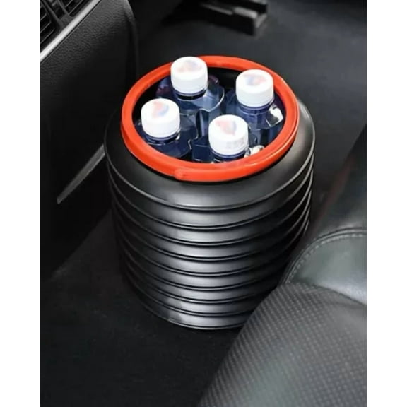 Portable Car Trash Can Garbage Bin Organizer For Vehicles Waterproof Black