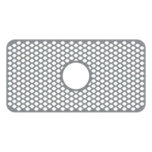 ETHKIA Silicone Sink Protector - 25"x13" Center Drain Hole, Heat Resistant Non- Mat, Suitable for Bottom of Farmhouse Kitchen Stainless Steel Sink (Grey)