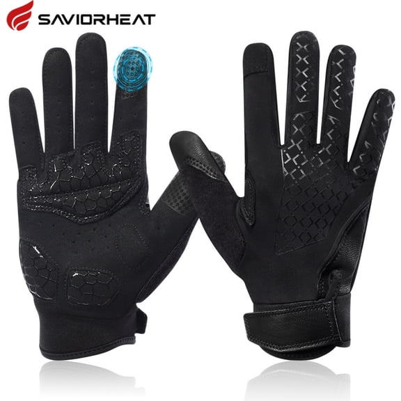 SAVIOR HEAT Full Finger Workout Gloves for Men Women, Touch Screen Gym Gloves with Anti-Slip Grip, Breathable UV Protection Fitness Gloves for Weight Lifting Cycling Hiking Driving Sports, Black