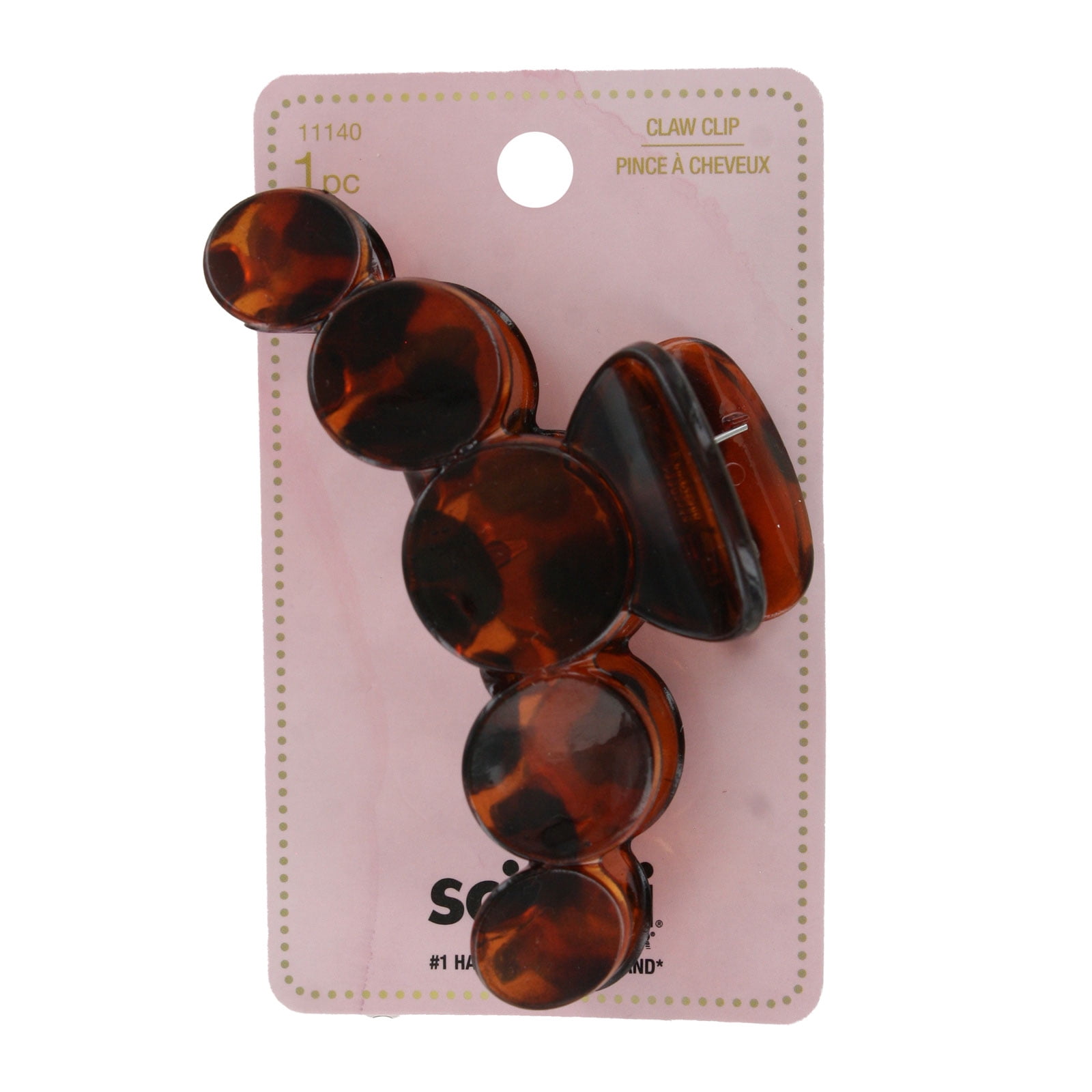 (4 pack) Scunci Claw Hair Clips for Women Elegant Round Design Hair Accessories for All Hair Types (Colors May Vary: Pink or Tortoiseshell)