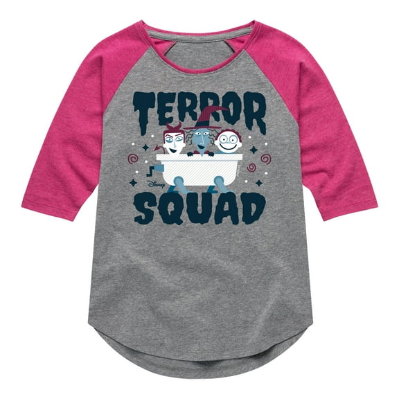 The Nightmare Before Christmas - Terror Squad - Toddler And Youth Girls Raglan Graphic T-Shirt