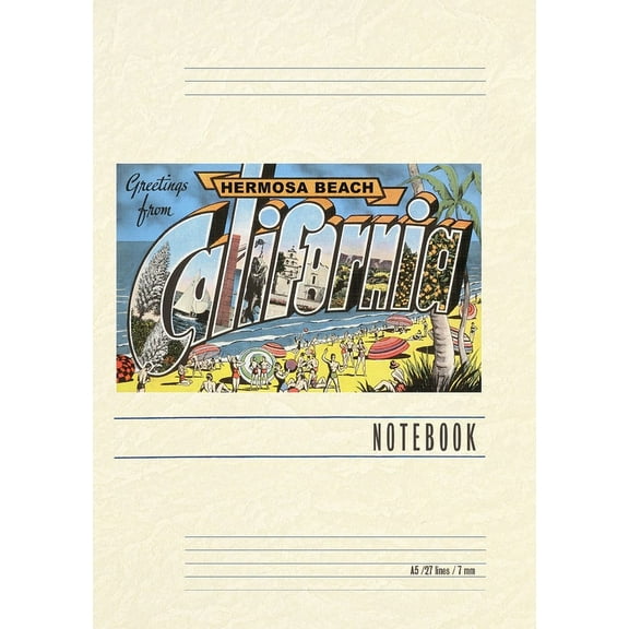Vintage Lined Notebook Greetings from Hermosa Beach (Paperback)