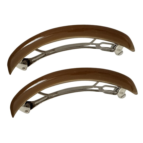 Paquete de 2 pasadores de acetato francés curvados de colores vivos, clips de resorte de metal, pasador para cola de caballo, peinado, agarre para el cabello, agarre antideslizante, entrenamientos, ho