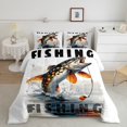 thumbnail image 1 of Erosebridal Rustic Fishing Bedding Full Comforter Set, Fish Hook Down Comforter, Farmhouse Animal Decor, 3-Piece, 1 of 7