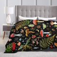 thumbnail image 4 of Mushroom Flannel Fleece Bed Blanket Throw Blanket Lightweight Cozy Plush Blanket for Bedroom Living Rooms Sofa Couch 80"X60", 4 of 5