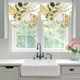 thumbnail image 4 of Brown Green Leaves Balloon Curtains for Bedroom/Front Door/Bathroom, Summer Botanical Farmhouse Watercolor Leaf Tie Up Curtains 63 Inch Length Kitchen Curtains Shades for Windows 46"x63", 4 of 8