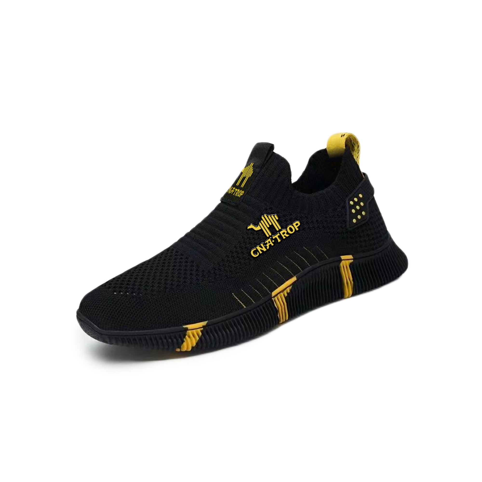Black yellow sneakers best sale