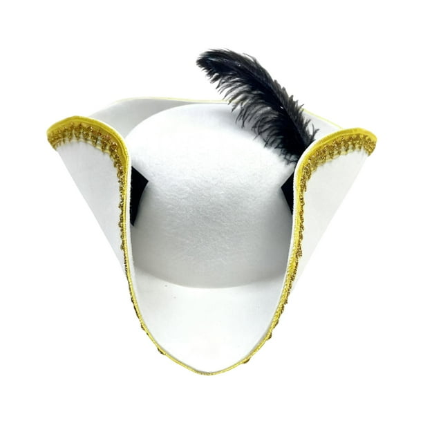 Sombrero de pirata, disfraz de Halloween, regalo, tocado para fiesta temática pirata, sombrero de bucanero Blanco