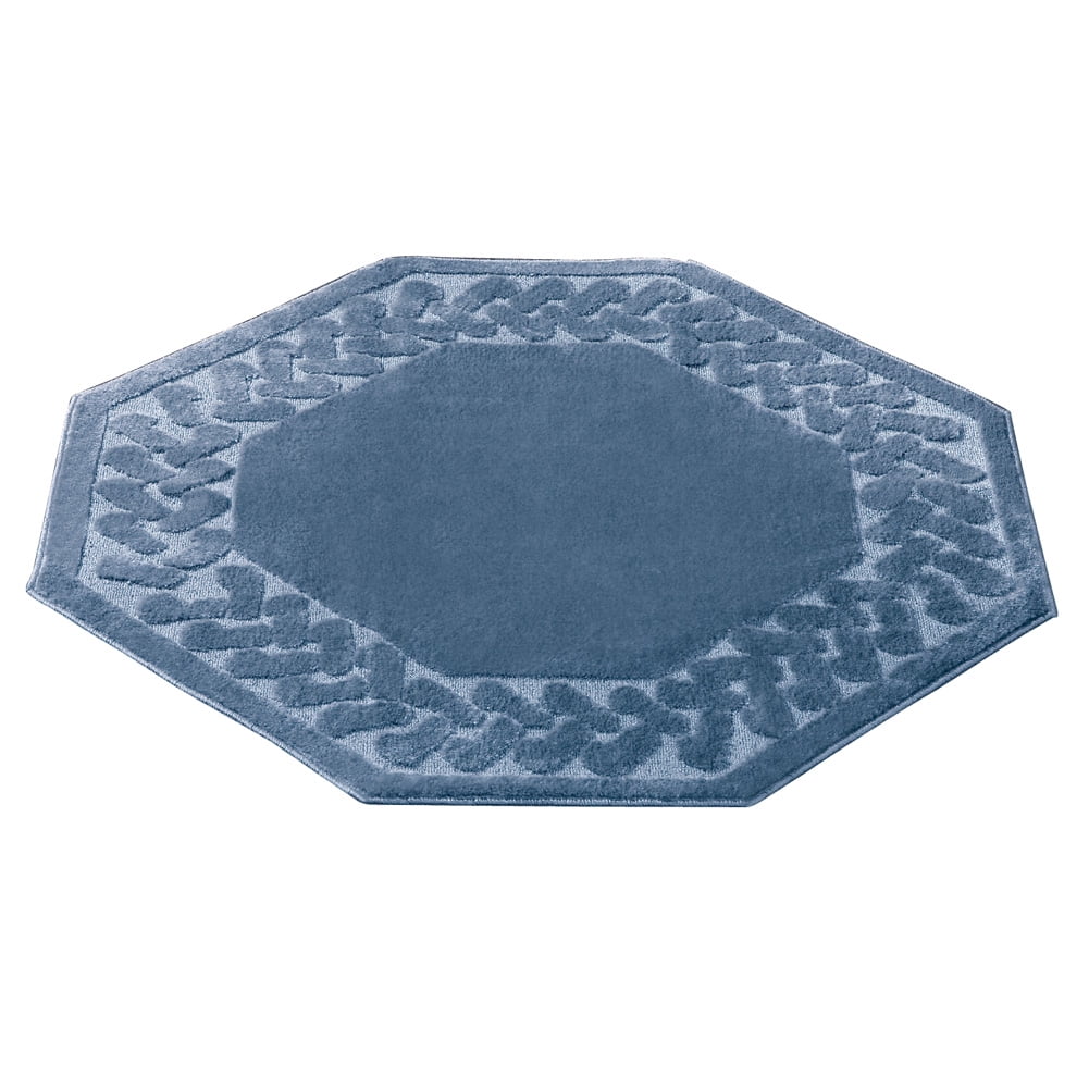 Collections Etc Herringbone Carpeted Runner Rug Solid-Colored with Plush Decorative Trim Accents and Skid-Resistant Backing for Long Hallway