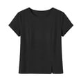 thumbnail image 6 of ByworldtasicNo Boundaries Womens Tops Crewneck Short Sleeve Tees Basic Slim Fit T Shirts Y2K Summer Blouse 2026, 6 of 7