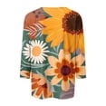 thumbnail image 5 of DPTALR T-shirt Imprimé Femme 3/4 Manches Blouse Col Rond Haut Décontracté, 5 of 5