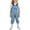 Blue, variant on 2 Piece Rain Gear Set for Kids Letter Print Suspender Rain Pants Waterproof Rain Boots Outdoor Active Wear Sets